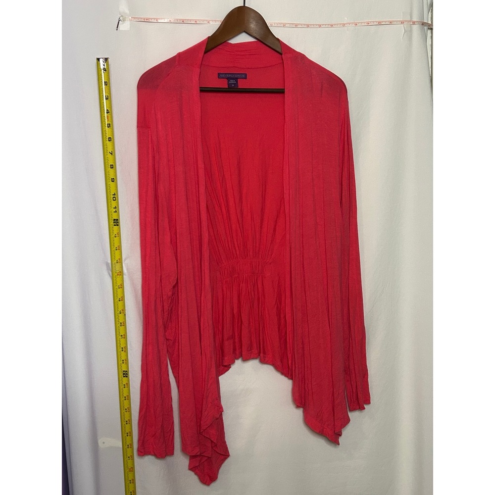 Beverly Drive Women's Coral Pink Waterfall Cardigan‎ Sweater Plus Size 3X